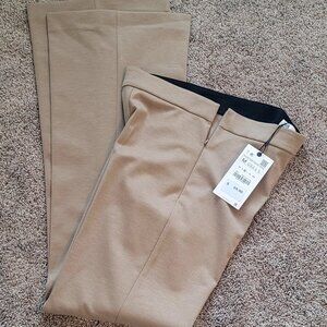 ZARA Tan Straight Leg/Flare Pants (Size M) NWT (Matching Jacket Available)